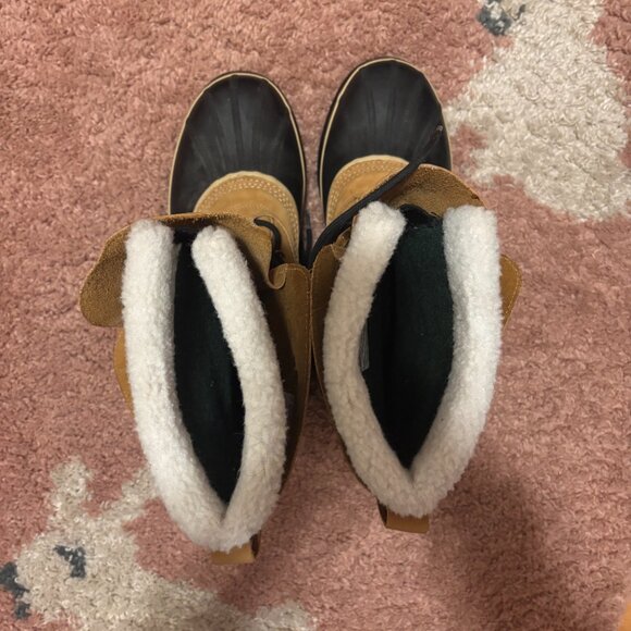 Sorel Caribou Mens 14 Waterproof Snow Boots Buff Winter Cold Weather NM1000-281 - Picture 8 of 11